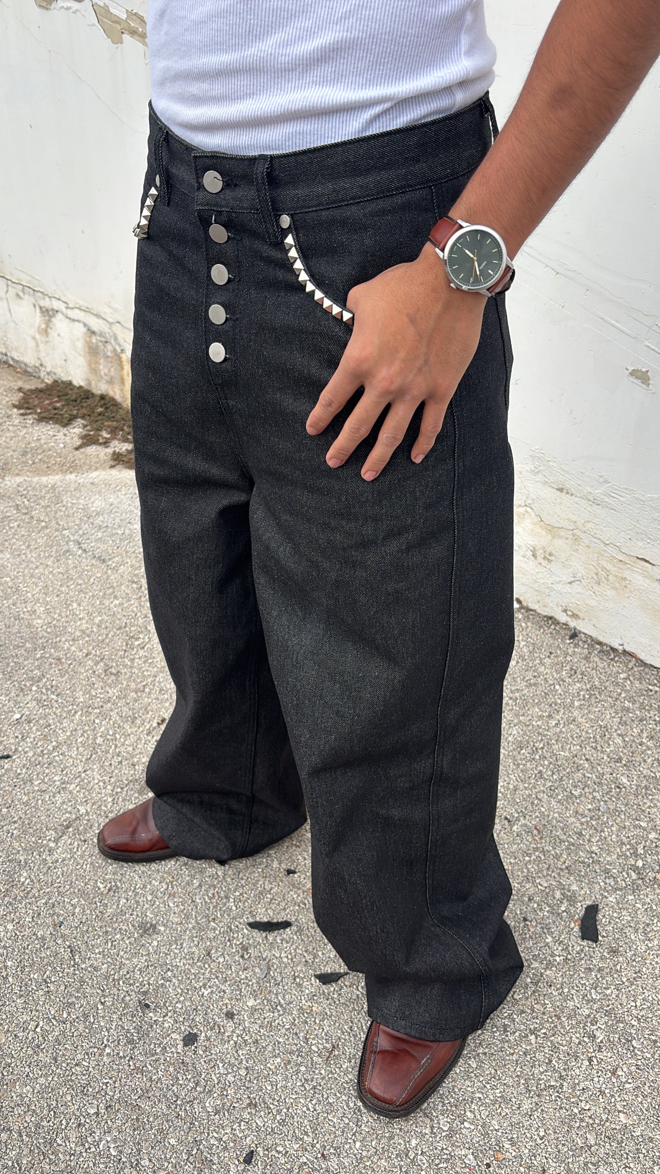 DETAILED BAGGY Raw Denim